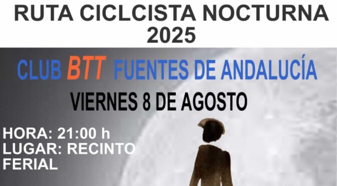 Ruta ciclista nocturna 2025, próximo viernes 08 de agosto
